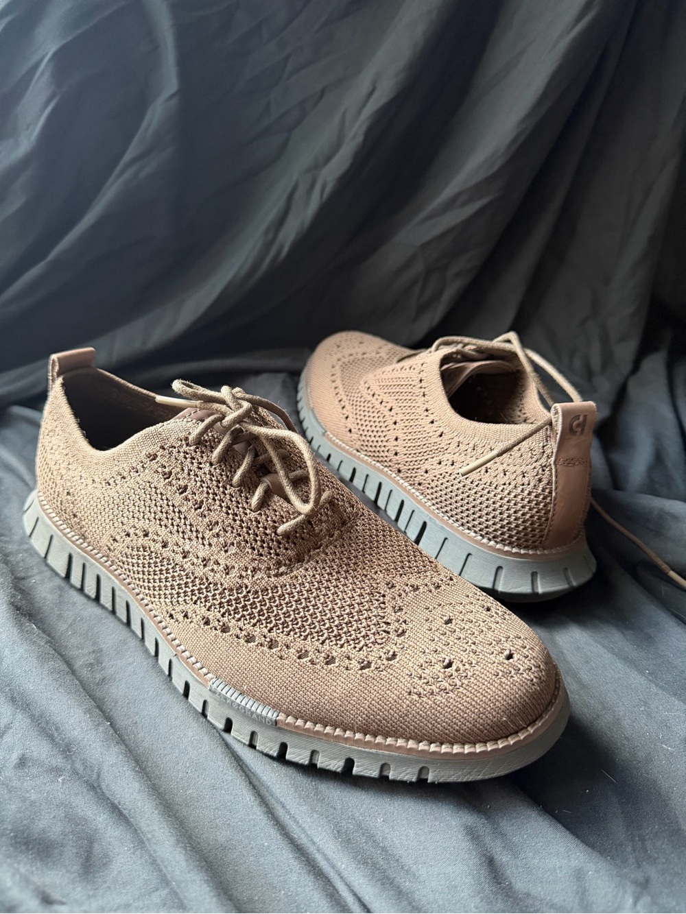 Cole Haan Men's Knit Lace-Up Derby in Light Brown